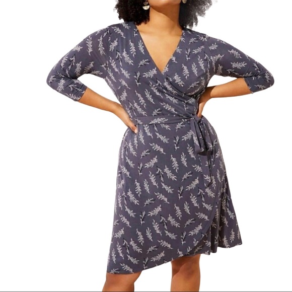 LOFT Dresses & Skirts - LOFT Leaf Wrap Dress
